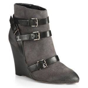 Rebecca Minkoff Maggie Charcoal Waxy Suede Boots Size 10